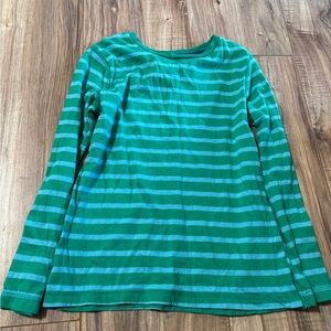 Mini Boden Teal and Aqua Striped Long Sleeve Tee